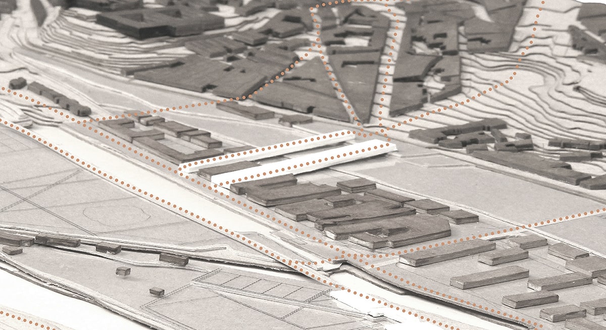Maquette : Implantation architecturale de la gare LGV