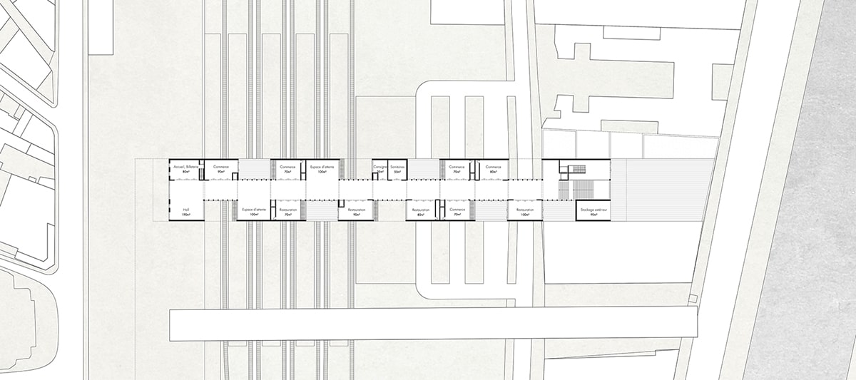 Plan niveau ville : galerie couverte
